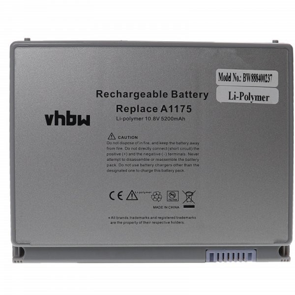 Apple A1175, MA348, MA348/A, MA348G/A, MA348J/A - 5200 mAh 10.8 V Li-polymer - Utángyártott notebook akku