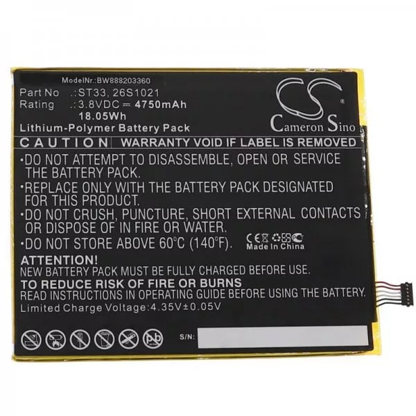 Amazon 26S1021, 58-000303, 58-000313, ST33 - 4750 mAh 3.8 V Li-polymer - Utángyártott tablet akku