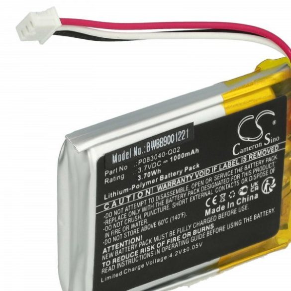 Fejhallgató -  AKG P083040-Q02 - 1000 mAh 3.7 V Li-polymer - Utángyártott akku