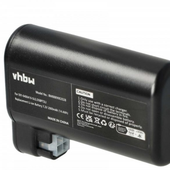 AEG S91-0400410-SU2, OSBP72LI for Electrolux 2000mAh, 7.2V, Li-Ion - Utángyártott porszívó akku