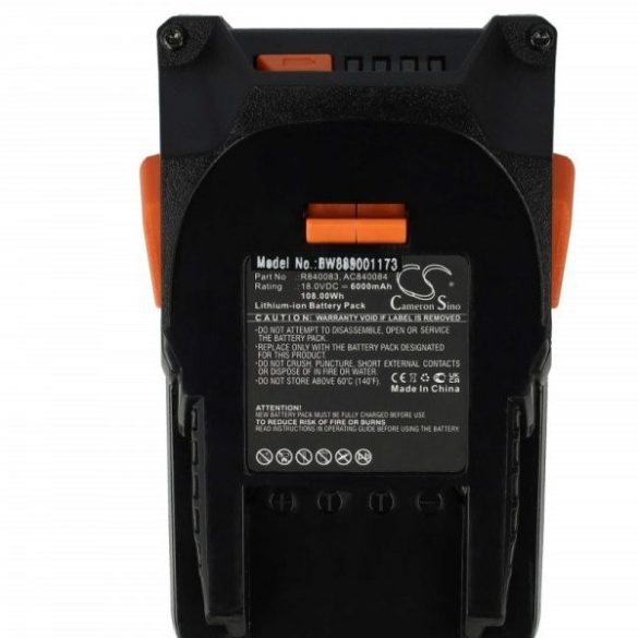 Szerszámgép akku AEG L1815R, L1830R - 6000 mAh, 18 V, Li-Ion - Utángyártott akku