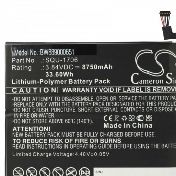 Acer SQU-1706, KT.00201.004 - 8750 mAh 3.84 V Li-polymer - Utángyártott tablet akku