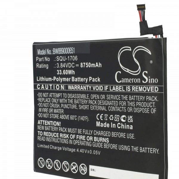 Acer SQU-1706, KT.00201.004 - 8750 mAh 3.84 V Li-polymer - Utángyártott tablet akku