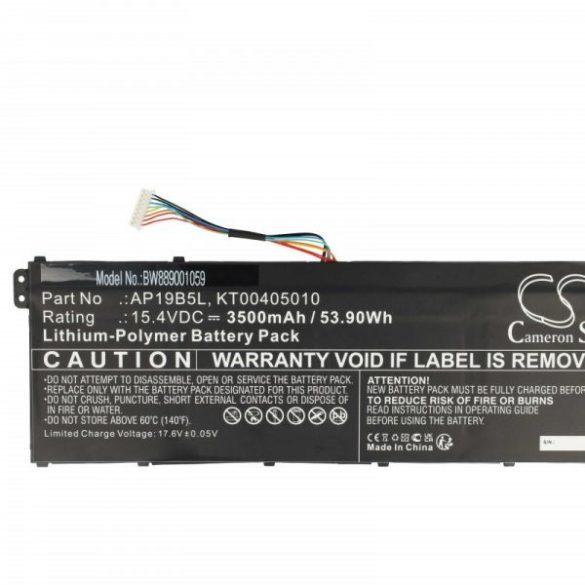 Acer KT00405010, AP19B5L - 3500 mAh 15.4 V Li-polymer - Utángyártott notebook akku