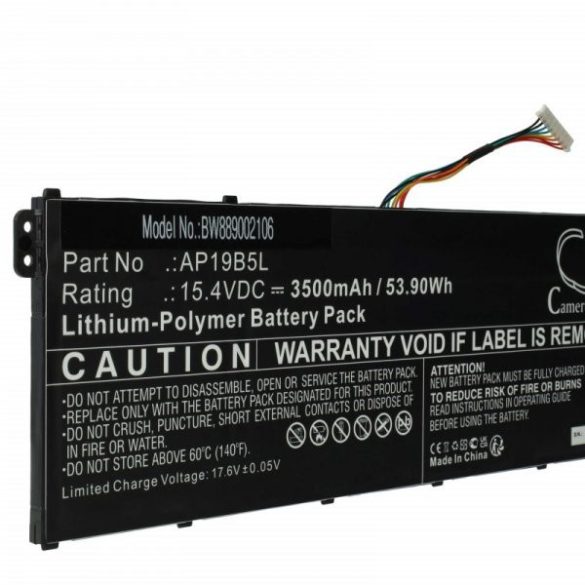 Acer KT00405010, AP19B5L - 3500 mAh 15.4 V Li-polymer, fekete - Utángyártott notebook akku