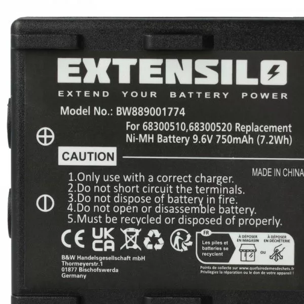 Abitron 68300510, 68300520, 68300525, 68300530 - 750 mAh 9.6 V NiMH Utángyártott távirányító akku Abitron 68300510, 68300520, 68300525, 68300530 - 750 mAh 9.6 V NiMH Utángyártott távirányító akku