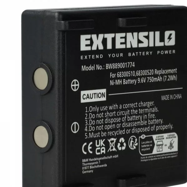Abitron 68300510, 68300520, 68300525, 68300530 - 750 mAh 9.6 V NiMH Utángyártott távirányító akku