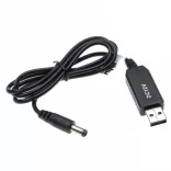 USB adapter - USB A -> 5,5 x 2,5 mm hengeres csatlakozó - 5 V / 2 A -> 12 V / 0,7 A - VHBW