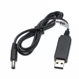 USB adapter - USB A -> 5,5 x 2,5 mm hengeres csatlakozó - 5 V / 3 A -> 12 V / 1 A - VHBW