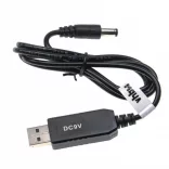 USB adapter - USB A -> 5,5 x 2,5 mm hengeres csatlakozó - 5 V / 2 A -> 9 V / 0.9 A - VHBW