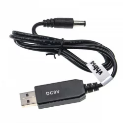   USB adapter - USB A -> 5,5 x 2,5 mm hengeres csatlakozó - 5 V / 2 A -> 9 V / 0.9 A - VHBW