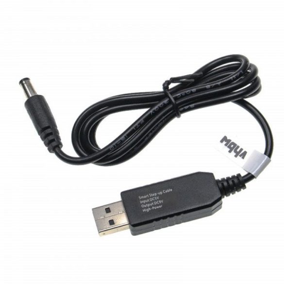 USB adapter - USB A -> 5,5 x 2,5 mm hengeres csatlakozó - 5 V / 3 A -> 9 V / 1 A