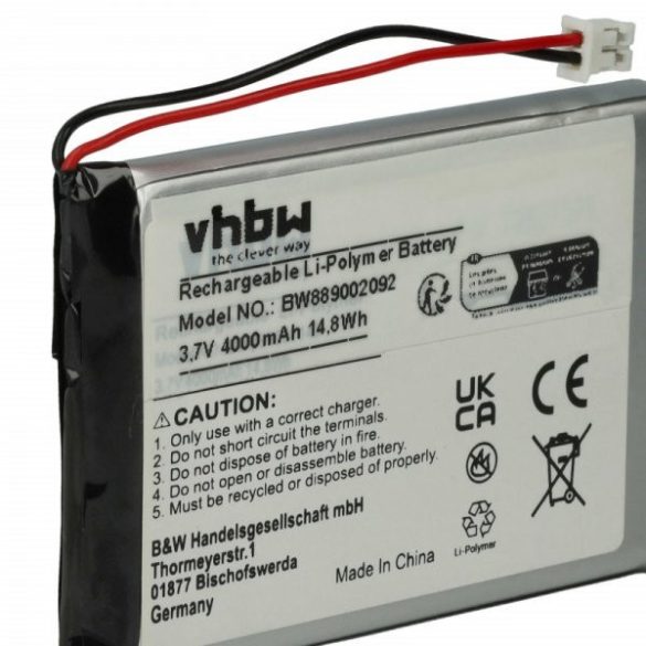 Lítium polymer akku JST csatlakozóval 7.1 x 4.9 x 0.8 cm - 4000 mAh 3.7 V Li-polymer - Utángyártott