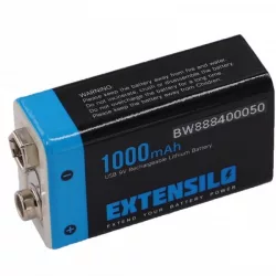   9V Li-polymer akkumulátor 400mAh (1000mah/3,7V cellakapacitás) microUSB