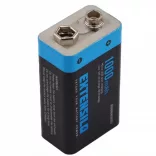 9V Li-polymer akkumulátor 400mAh (1000mah/3,7V cellakapacitás) microUSB - VHBW