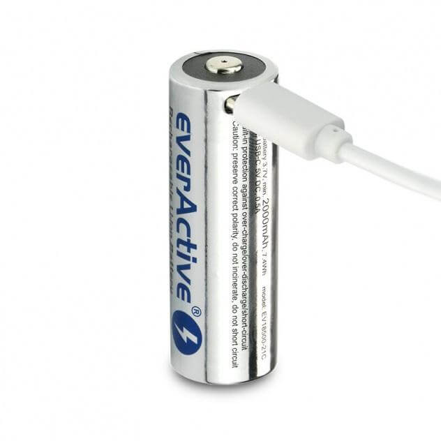 everActive 18500 2100mAh 3,7V Li-ion akku beépített tölto - USB-C csatlakozó