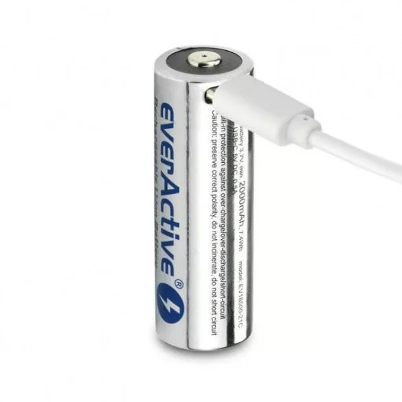 everActive 18500 2100mAh 3,7V Li-ion akku beépített tölto - USB-C csatlakozó