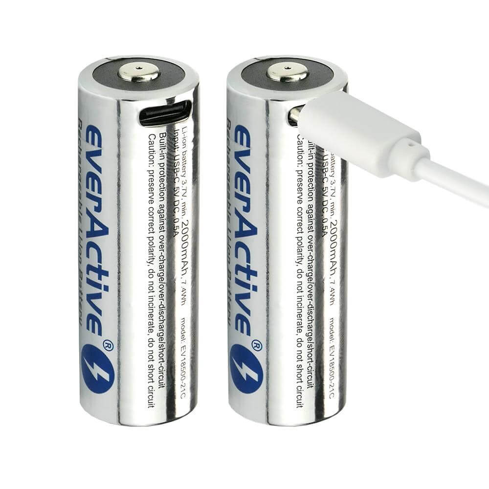everActive 18500 2100mAh 3,7V Li-ion akku beépített tölto - USB-C csatlakozó