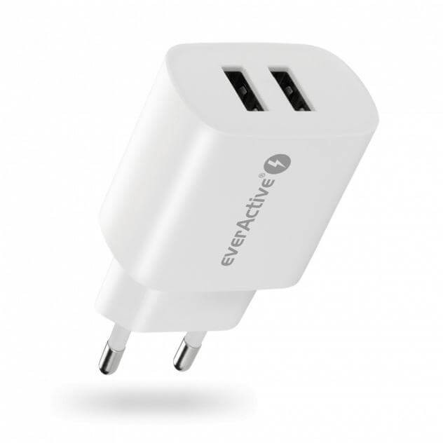 everActive USB töltő SC-220 5V 2.4A 2x USB SC fehér