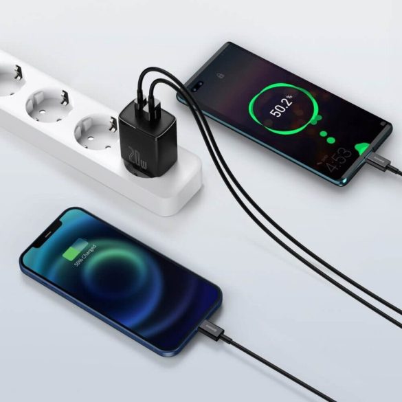 Baseus USB töltő 1xUSB QC3 /1xUSB C PD3.0 20W