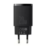 Baseus USB töltő 1xUSB QC3 /1xUSB C PD3.0 20W