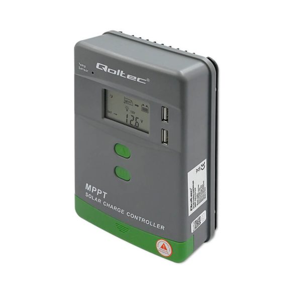 Napelem Töltésvezérlo Qoltec 2V/24V 20A MPPT  SOLAR 2xUSB