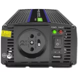 Inverter Qoltec 12V 300W/600W trapéz -1 x usb -szivargyújtó + szemes sarus kábel