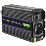 Inverter Qoltec 12V 300W/600W trapéz -1 x usb -szivargyújtó + szemes sarus kábel