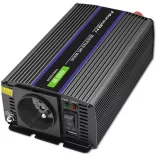 Inverter Qoltec 12V 300W/600W trapéz -1 x usb -szivargyújtó + szemes sarus kábel