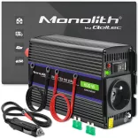 Inverter Qoltec 12V 300W/600W trapéz -1 x usb -szivargyújtó + szemes sarus kábel