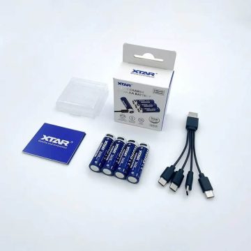   Xtar AA 2500mAh 4100mWh 1,5V Li-Ion akku beépített USB-C töltővel