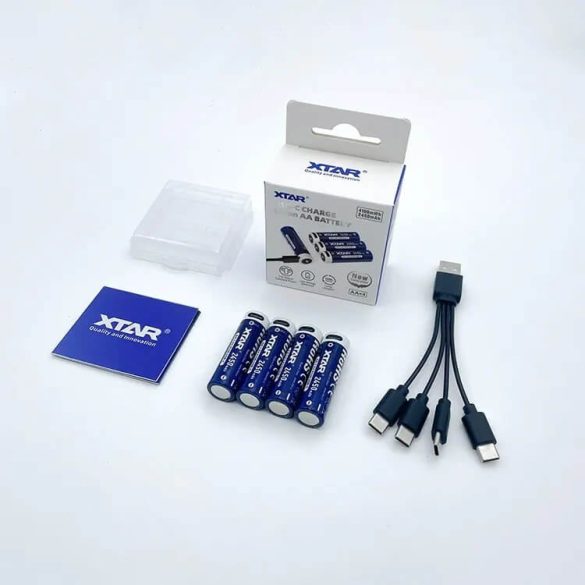 Xtar AA 2500mAh 4100mWh 1,5V Li-Ion akku beépített USB-C töltővel