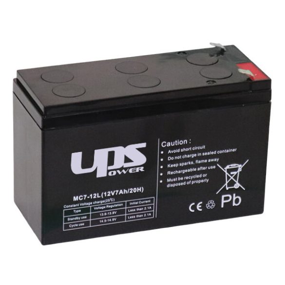 UPS Power Longlife 12V 7Ah zselés akkumulátor (MC7-12L)