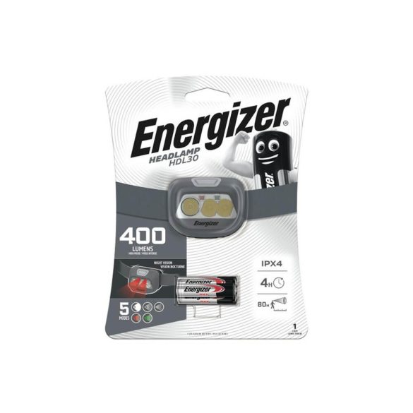 Energizer HDL30 fejlámpa 400lumen tölthető 3*AAA vagy 1LiIon