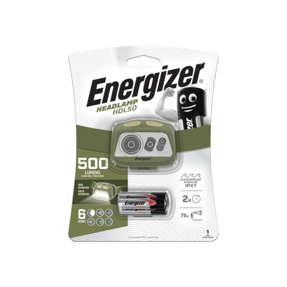 Energizer HDL50 fejlámpa 500lumen tölthető 3*AAA