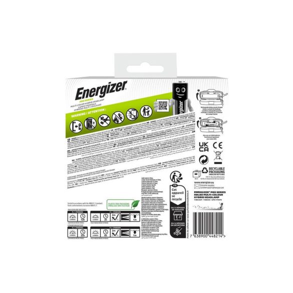 Energizer Hybrid fejlámpa 650lumen tölthető 4*AAA vagy 1LiIon