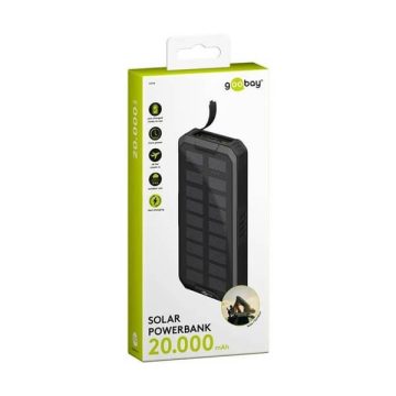 Külső akku napelemes 20000mAh Goobay