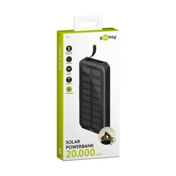 Külső akku napelemes 20000mAh Goobay