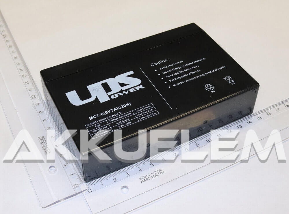 UPS Power 6V 7Ah zselés akkumulátor (MC7-6)
