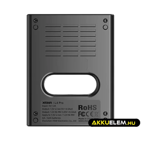 Xtar L4 Pro töltő 1,5V li-ion és 1,2V NiMH AA/AAA akkukhoz LCD kijelzővel