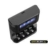 Xtar L4 Pro töltő 1,5V li-ion és 1,2V NiMH AA/AAA akkukhoz LCD kijelzővel