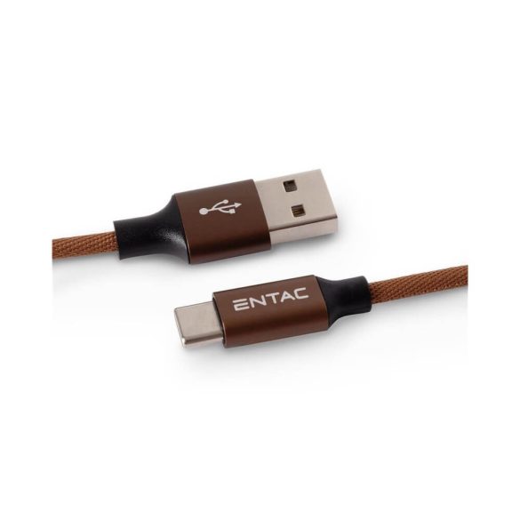 Entac kábel 10W-ig USB-A to USB-C 150cm Barna