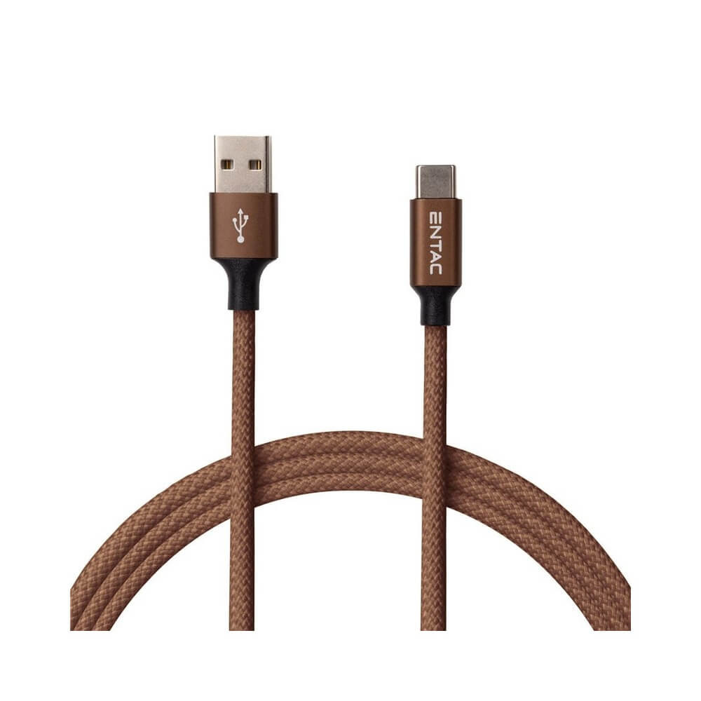 Entac kábel 10W-ig USB-A to USB-C 150cm Barna