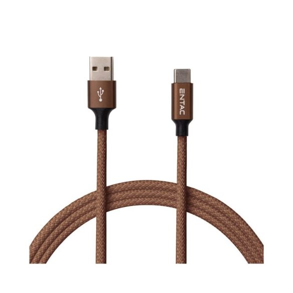 Entac kábel 10W-ig USB-A to USB-C 150cm Barna