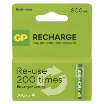 GP AAA 800mAh ReCharge 1,2V Ni-MH akkumulátor 4db/bl ár/db