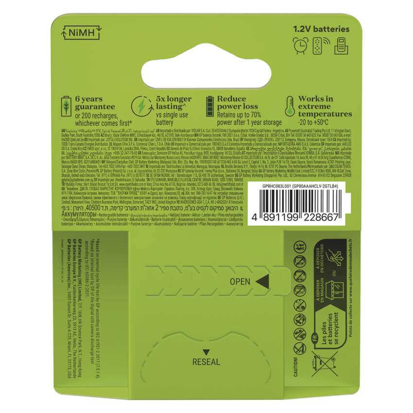 GP AAA 800mAh ReCharge 1,2V Ni-MH akkumulátor 4db/bl ár/db