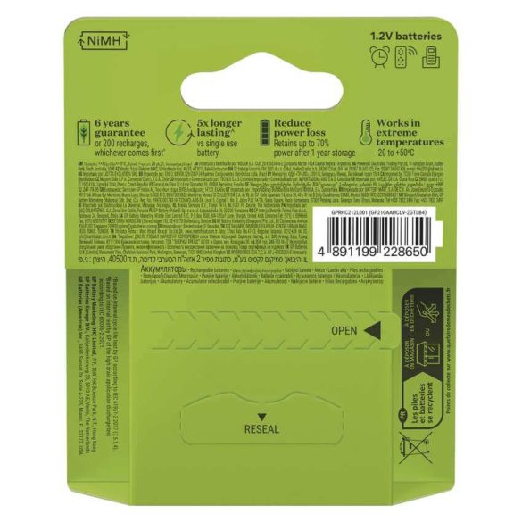 GP AA 2100mAh ReCharge 1,2V Ni-MH akkumulátor 4db/bl ár/db