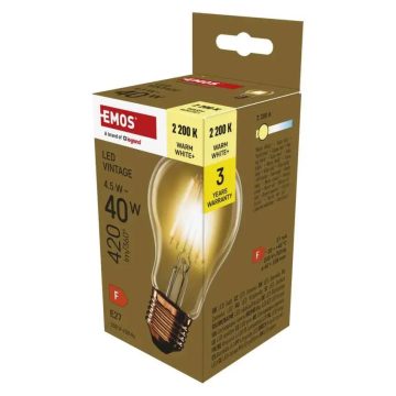 EMOS Vintage E27 A60 4.5W (35W) 420lm LED filament WW+