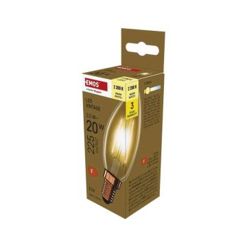 EMOS Vintage E14 A60 2.5W (20W) 225lm LED filament WW+