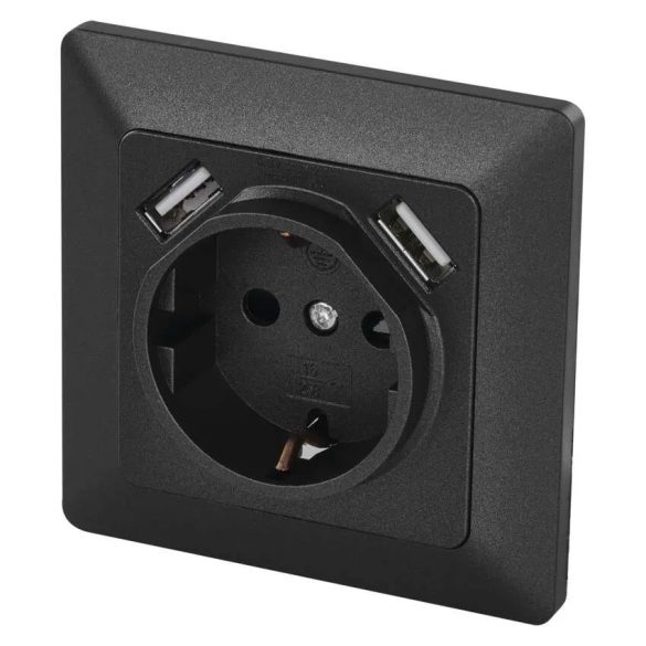 Fali aljzat 2* USB-vel 2.1A töltő 16A max. A6000.3